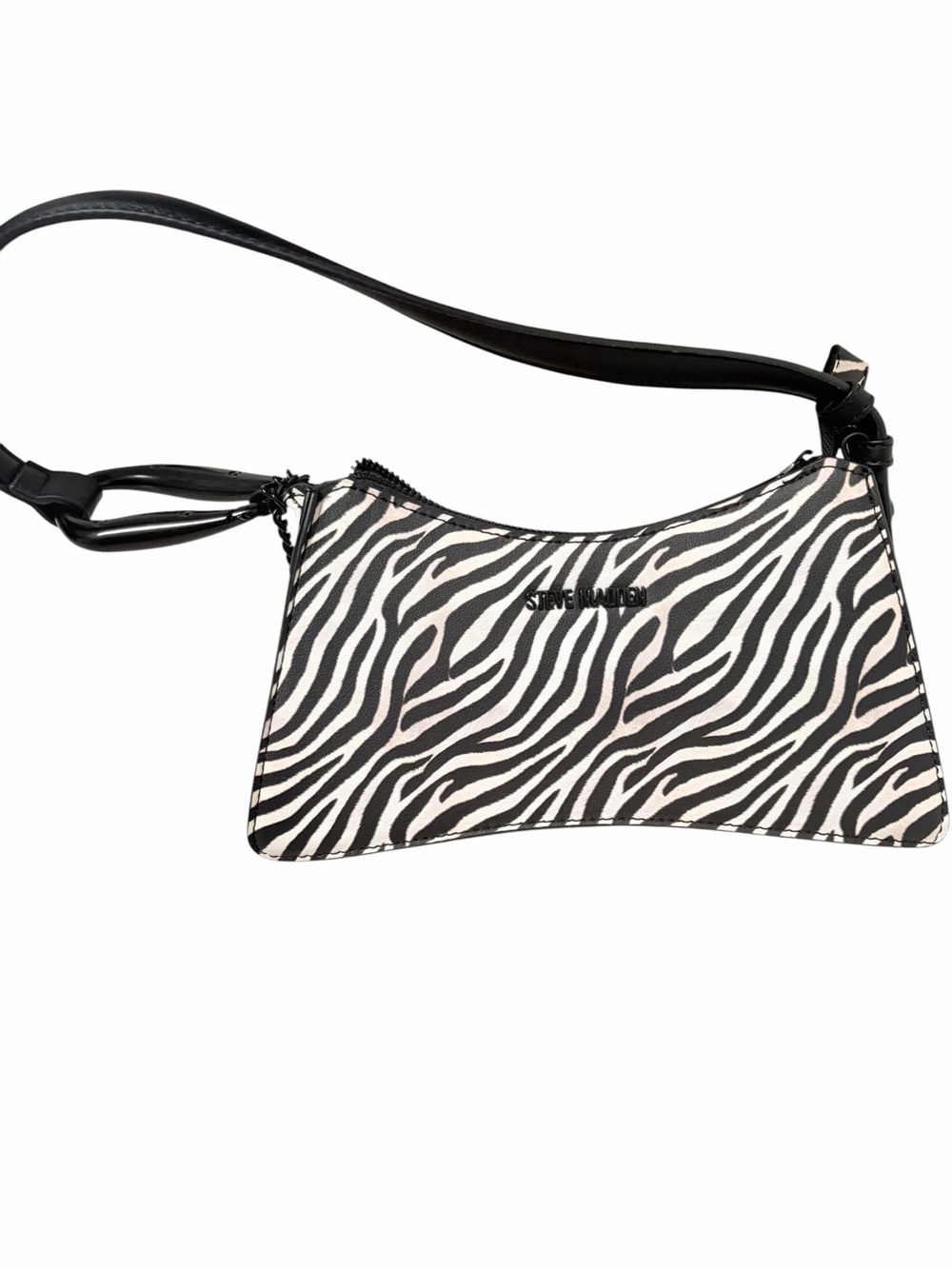 Steve Madden Zebra Print Shoulder Bag with Black Strap
